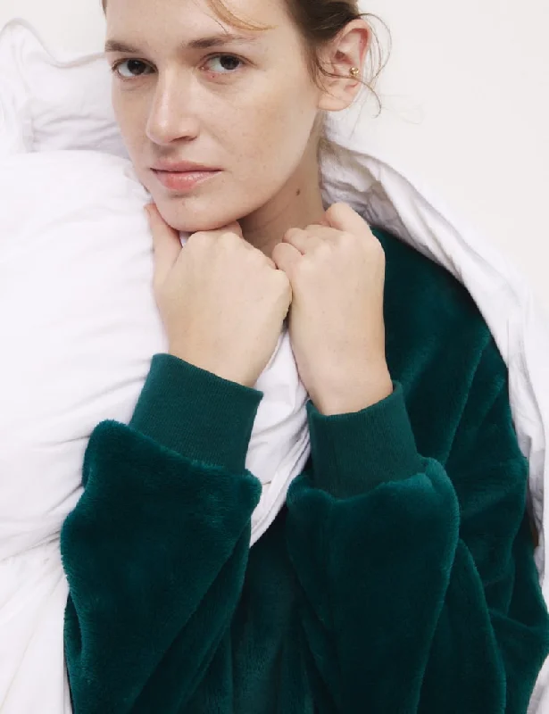 Fleece Lounge Sweatshirt Hoodie with Hem Contrast Bold Stylish