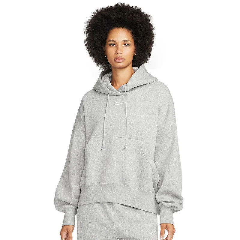 Nike Phoenix Fleece Over-Oversize Hoodie DQ5858-063 - hellgrau meliert Hoodie with High-Low Hem Asymmetrical Trendy