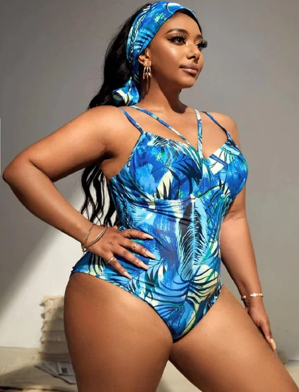 Women’s Tropical Boho One-Piece Swimsuit Chic Bikini Set