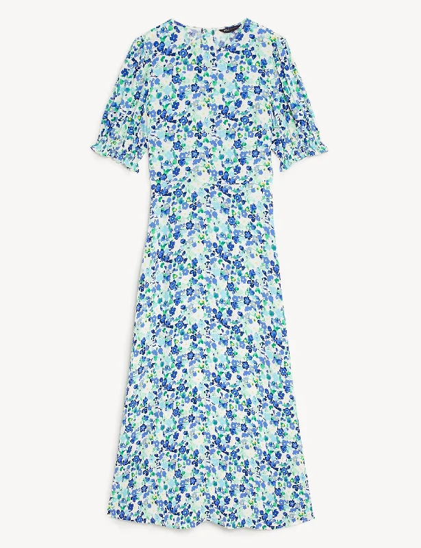 Floral Midaxi Tea Dress Tunics Luxurious premium