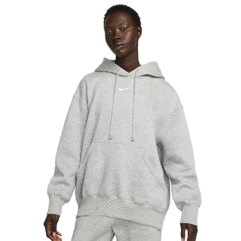 Nike Phoenix Fleece Oversize Hoodie DQ5860-063 - hellgrau meliert Hoodie with Belted Waist Structured Tailored