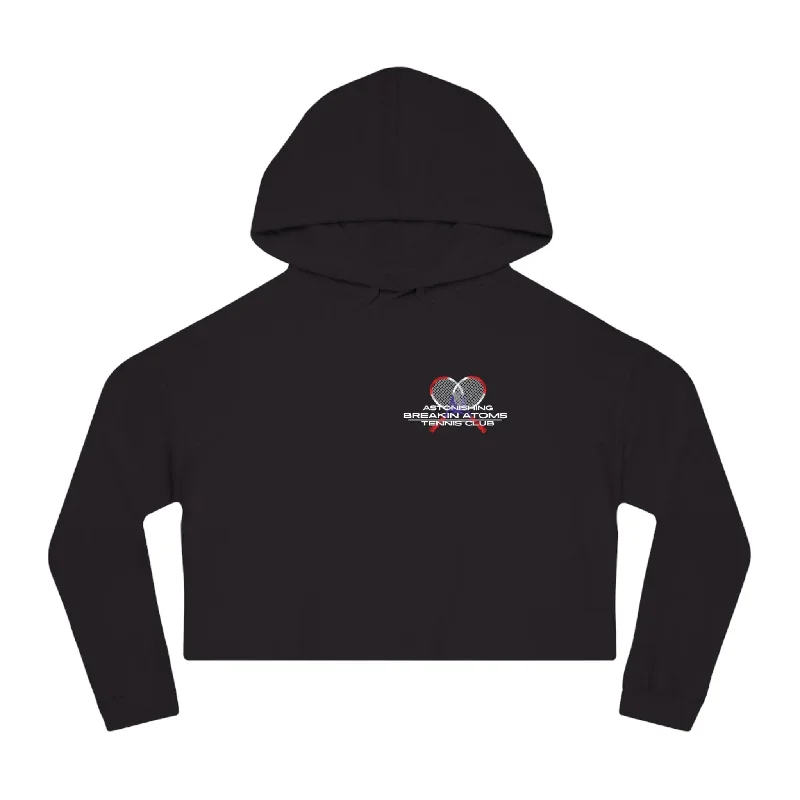 Breakin' Atoms Tennis Club Cropped Hooded Sweatshirt Hoodie with Drawstring Waist Adjustable Fitted