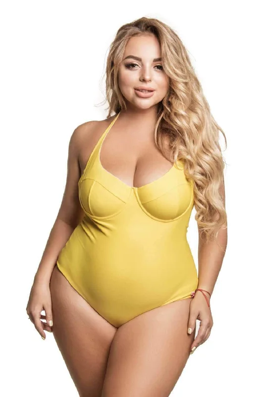 Donna yellow swimsuit plus size Stylish Beachwear Set