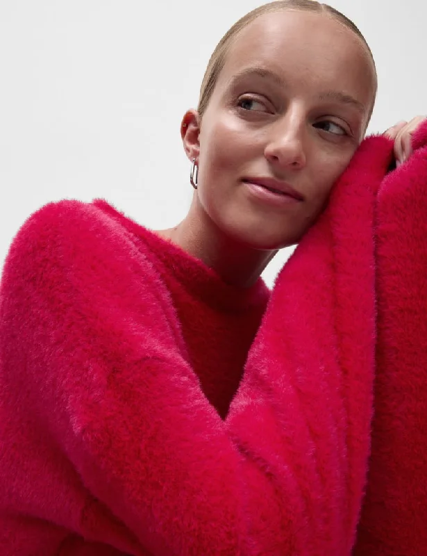 Cosy Textured Crew Neck Sweatshirt Oversized Hoodie Comfort Casual