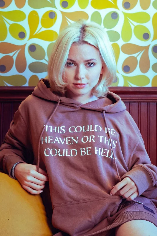 THIS COULD BE HEAVEN - Walnut Hoodie Hoodie with Raglan Sleeves Sporty Comfortable