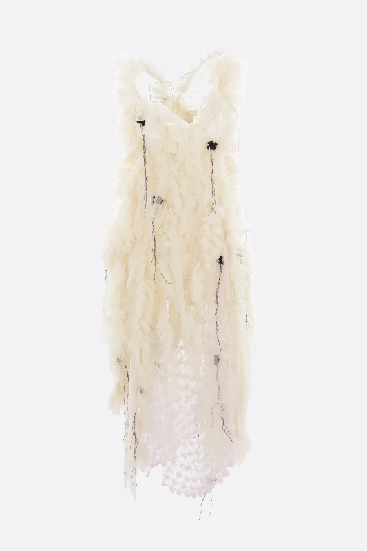 mohair and silk asymmetric dress with ruffles Tunics Winter warm