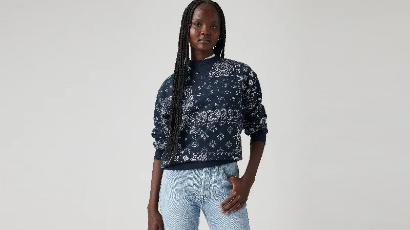 Levi's® Women's Heritage Crewneck Sweatshirt Hoodie with Patch Decorative Personalized