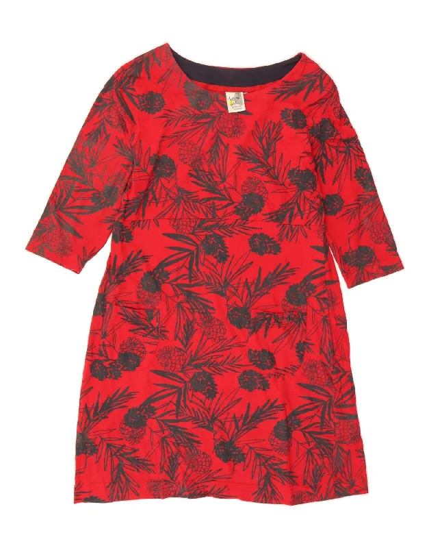 WEIRD FISH Womens 3/4 Sleeve Basic Dress UK 14 Medium Red Cotton Tunics Chinos classic WEIRD FISH Womens 3/4 Sleeve Basic Dress UK 14 Medium Red Cotton Tunics Chinos classic