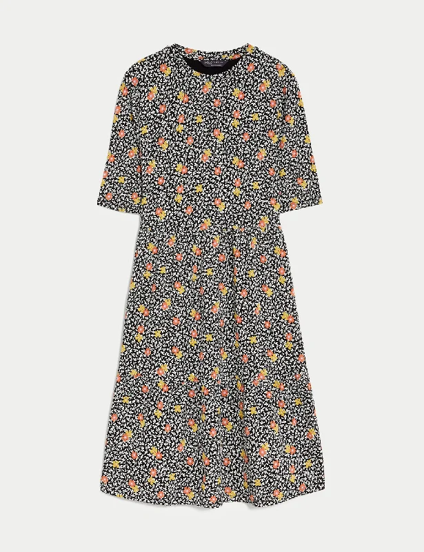 Jersey Printed Knee Length Tiered Dress Tunics Exclusive limited