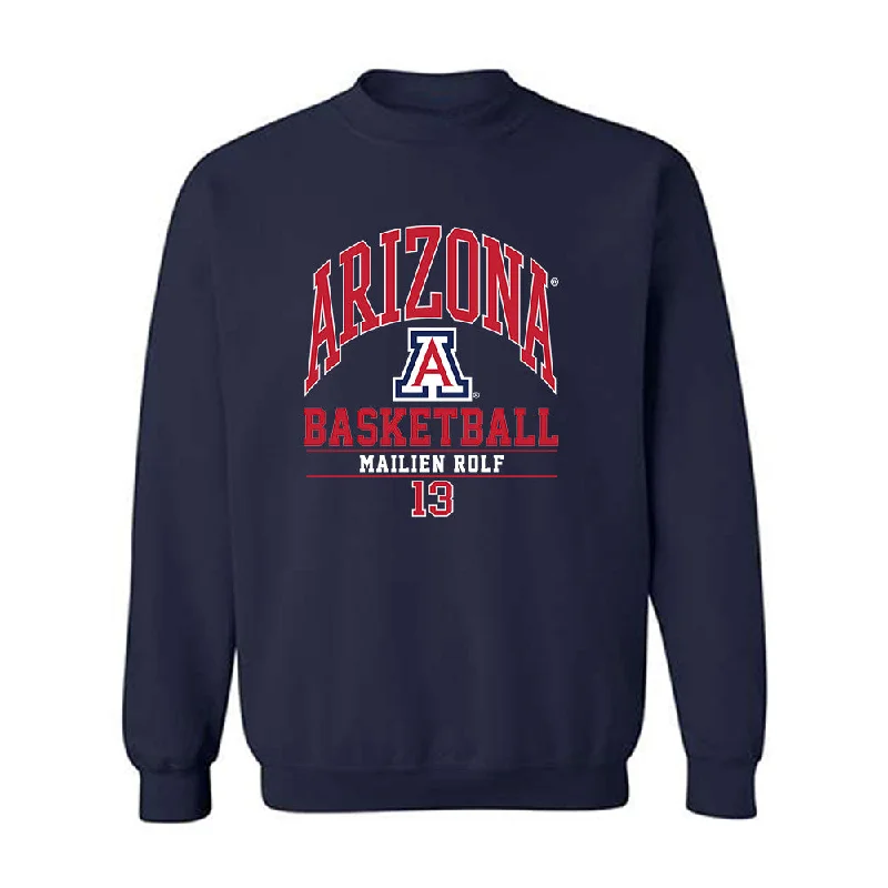 Arizona - NCAA Women's Basketball : Mailien Rolf - Classic Fashion Shersey Crewneck Sweatshirt Hoodie with Distressed Vintage Worn