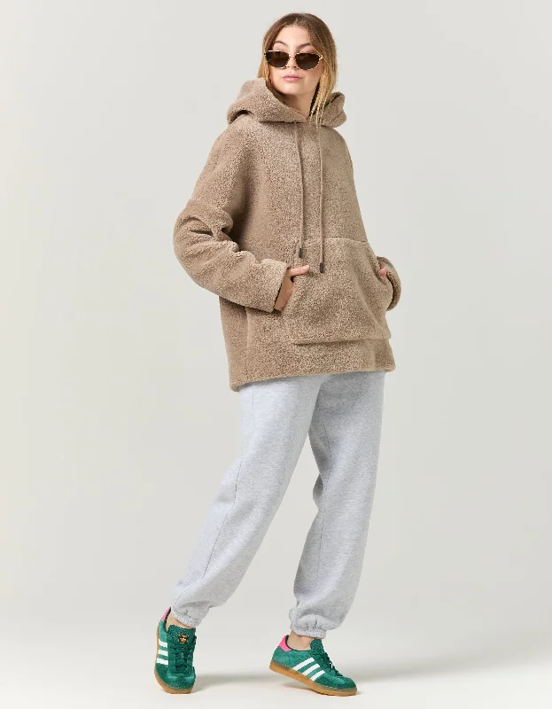 Frankie Hoodie - Stone Hoodie with Pattern Geometric Abstract