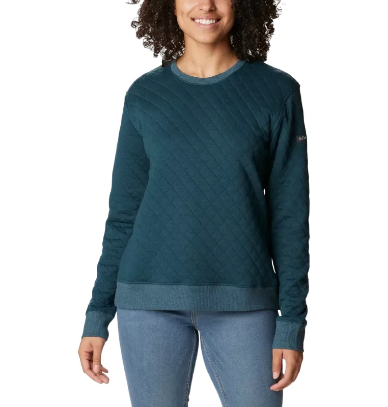 Columbia Lodge Quilted Crew Sweatshirt Night Wave Hoodie with Drop Shoulder Relaxed Streetwear