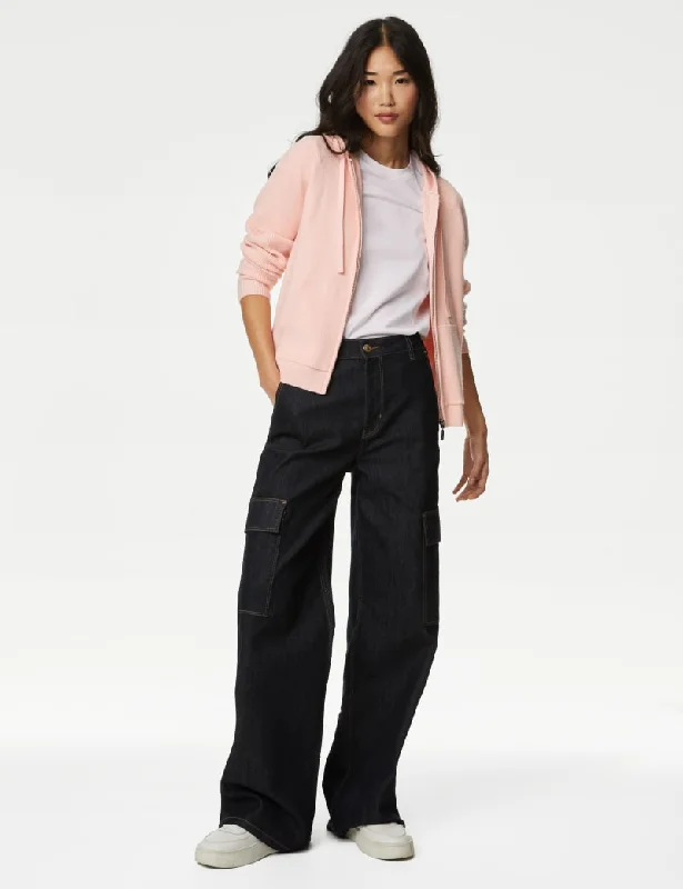 Soft Touch Zip Up Hoodie Hoodie with Button Classic Timeless