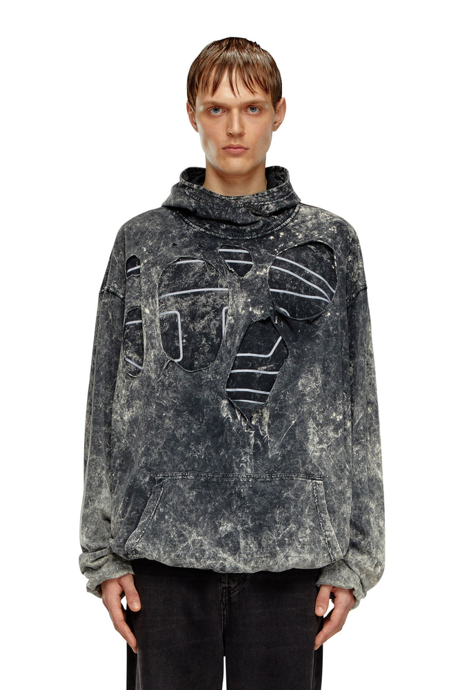 Oval D hoodie in marble jersey Hoodie with Magnetic Closure Innovative Modern