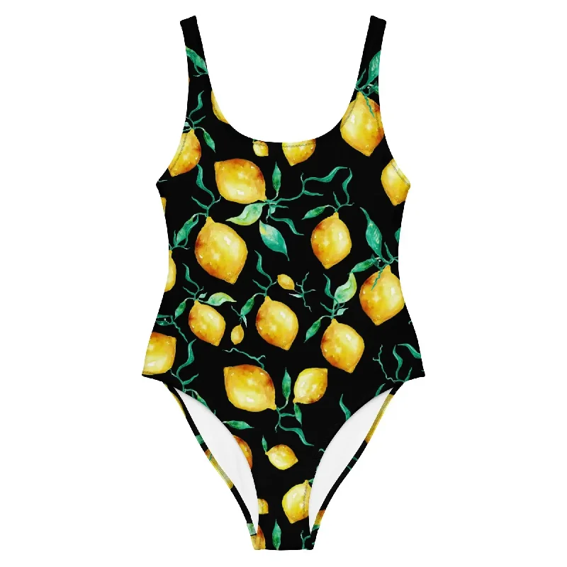 Lemons One-Piece Swimsuit Lace Back Bikini