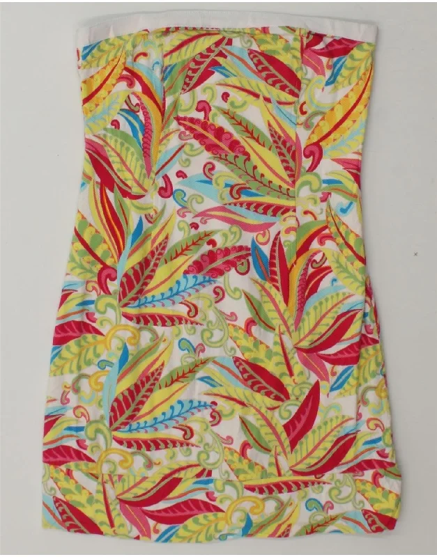 TOMMY HILFIGER Womens Strapless Dress US 6 Medium Multicoloured Floral Tunics Stylish modern