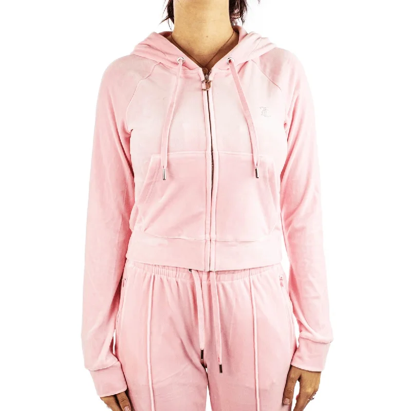 Juicy Couture Madison Classic Velour Zip Hoodie JCWA122001-105 - rosa Hoodie with Emblem Brand Identity