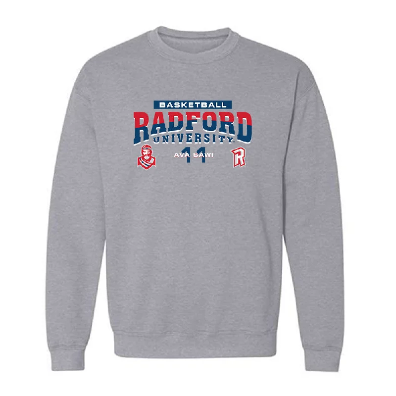 Radford - NCAA Women's Basketball : Ava Sawi - Classic Fashion Shersey Crewneck Sweatshirt Hoodie with Hem Contrast Bold Stylish