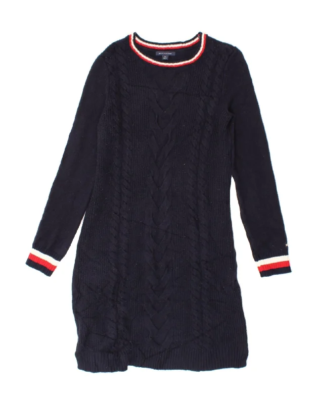 TOMMY HILFIGER Womens Jumper Dress UK 10 Small Navy Blue Cotton Tunics Running lightweight TOMMY HILFIGER Womens Jumper Dress UK 10 Small Navy Blue Cotton Tunics Running lightweight