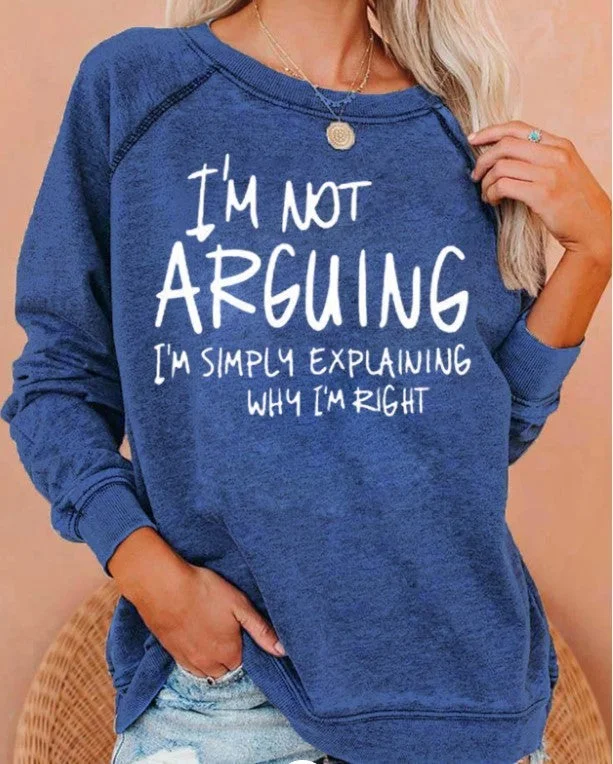 English Printed Casual Sweatshirt Loose Sweatshirt Hoodie with High-Low Hem Asymmetrical Trendy