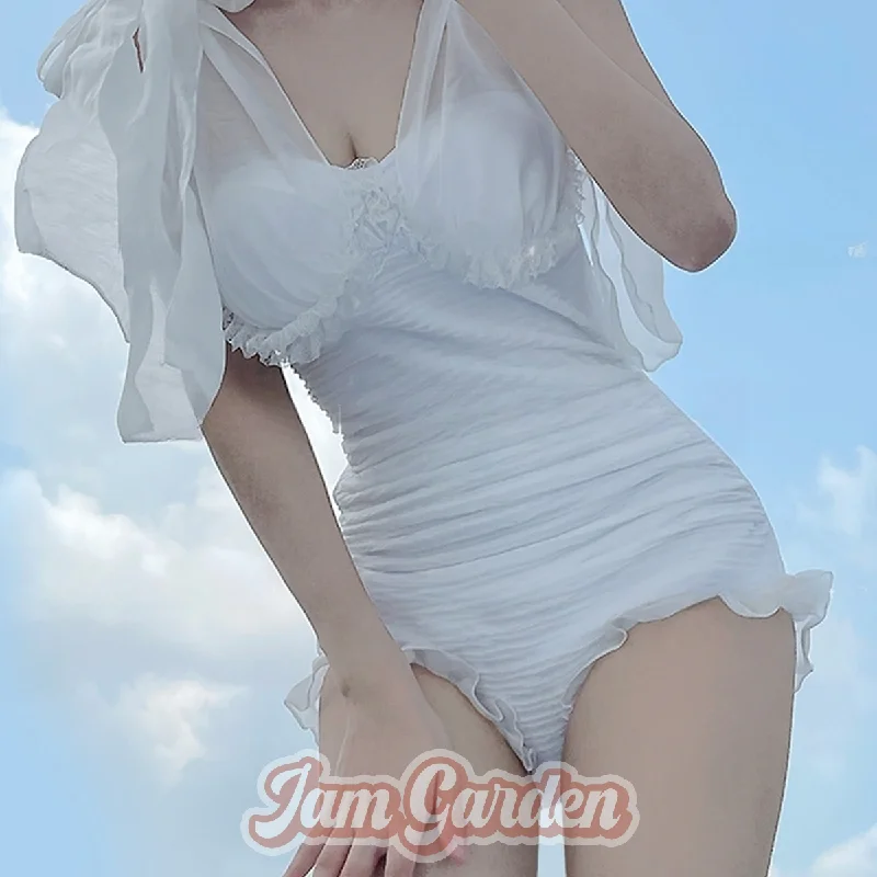 White Swan Ballet Elegant Gathered Underwire Girls One-Piece Swimsuit Sporty Swimsuit Style White Swan Ballet Elegant Gathered Underwire Girls One-Piece Swimsuit Sporty Swimsuit Style