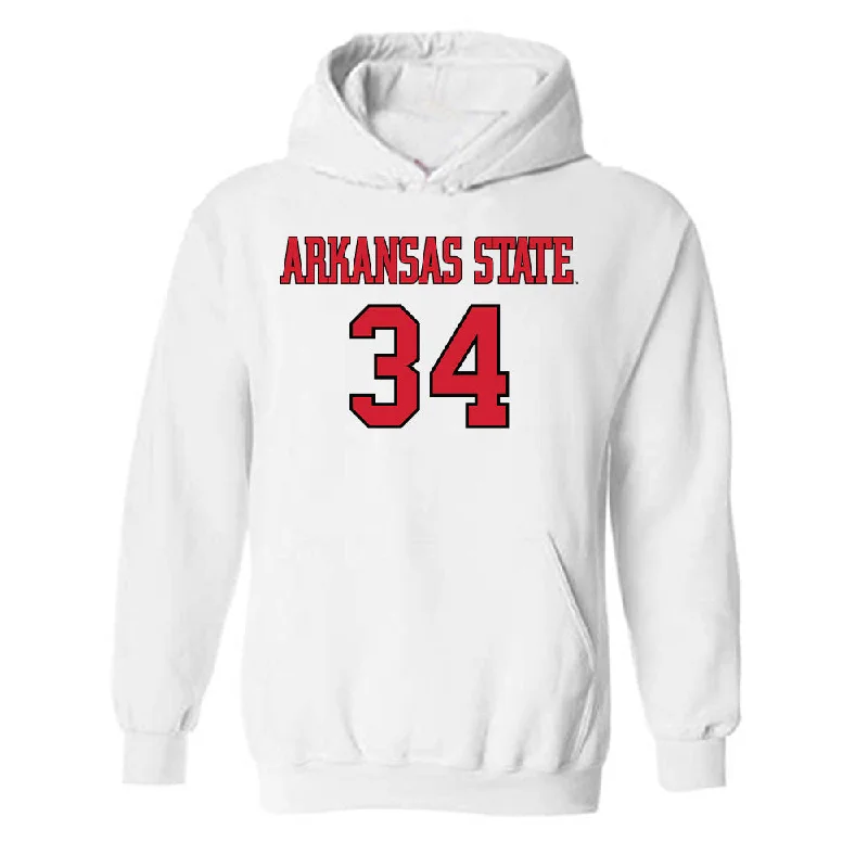 Arkansas State - NCAA Women's Basketball : Cheyenne Forney - Hooded Sweatshirt Hoodie with Zipper Placket Modern Functional