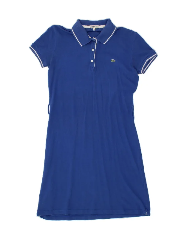 LACOSTE Womens Polo Dress Size 34 Small Blue Cotton Crew Neckline Casual