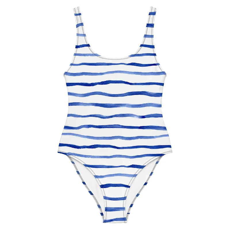 Nautical Navy One-Piece Swimsuit Beach Ready Swimsuit