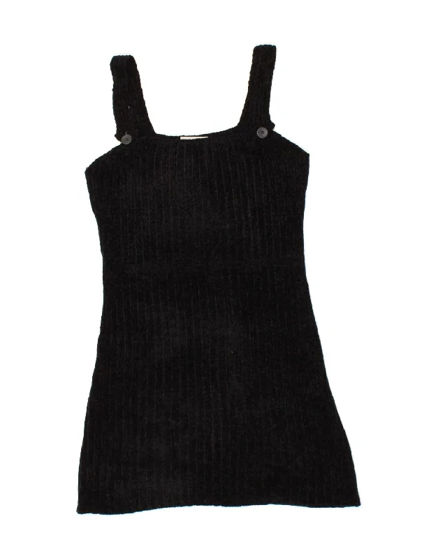 ALPHA MASSIMO REBECCHI Womens Mini Slip Dress UK 8 Small Black Acrylic Tunics Designer luxury