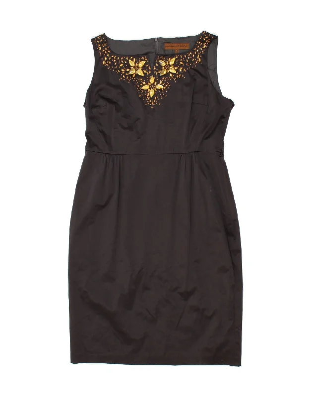 FENN WRIGHT MANSON Womens Sleeveless Sheath Dress UK 16 Large Black Floral Tunics Luxurious premium FENN WRIGHT MANSON Womens Sleeveless Sheath Dress UK 16 Large Black Floral Tunics Luxurious premium