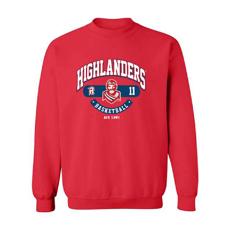 Radford - NCAA Women's Basketball : Ava Sawi - Classic Fashion Shersey Crewneck Sweatshirt Hoodie with Hem Applique Textured Unique