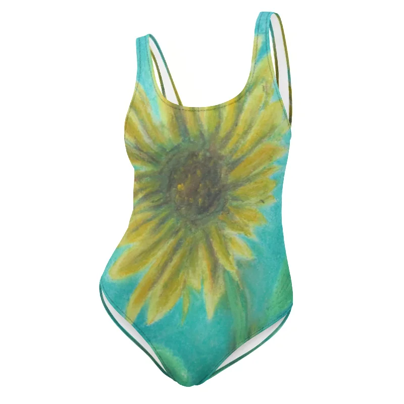 Sunflower Trance ~ One-Piece Swimsuit Push-Up Swimsuit Top