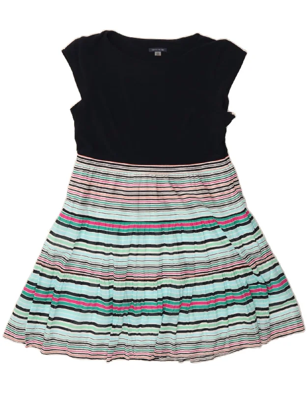 TOMMY HILFIGER Womens A-Line Dress US 14 XL Navy Blue Striped Polyester Tunics Versatile all-occasion