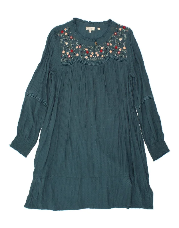 FAT FACE Womens Long Sleeve A-Line Dress UK 14 Large Green Floral Viscose Tunics Running lightweight FAT FACE Womens Long Sleeve A-Line Dress UK 14 Large Green Floral Viscose Tunics Running lightweight