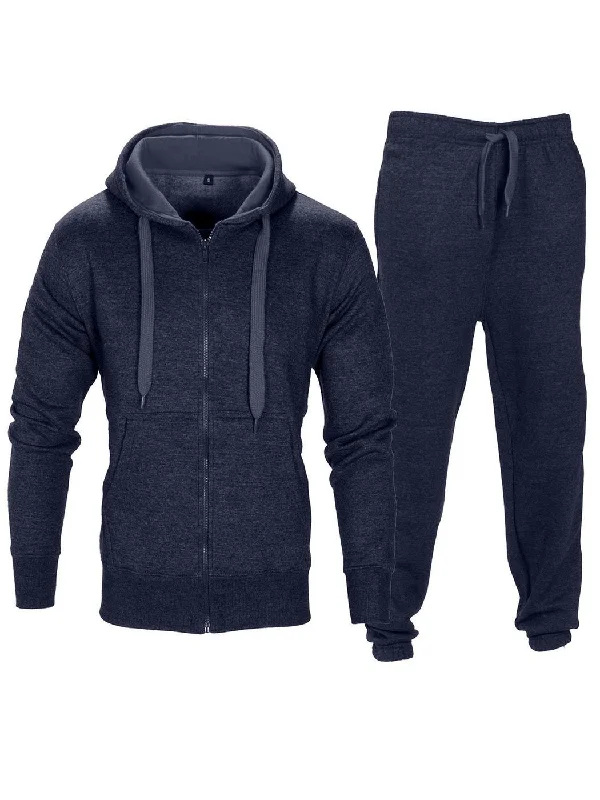 Drawstring Fleece Set Hoodie Top Bottoms Tracksuit Hoodie with Embroidery Detailed Premium