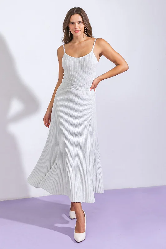 GONE IN A BLINK KNIT DRESS Off-the-shoulder Chic Trendy