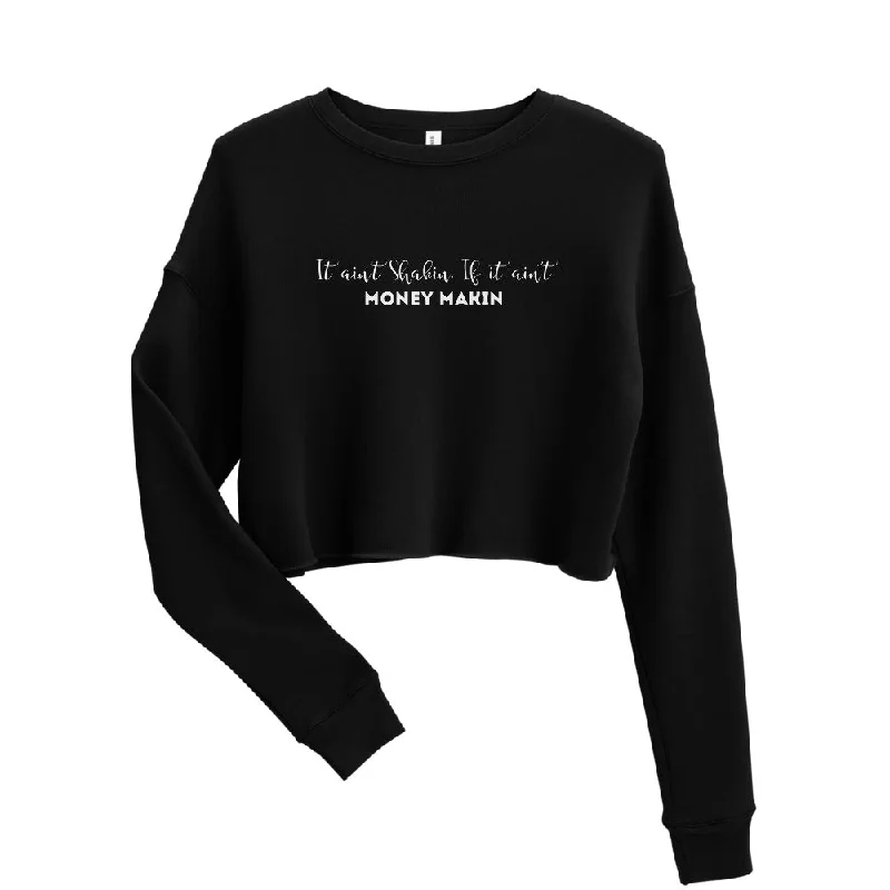 It Ain't Shaken Crop Sweatshirt Hoodie with Mesh Breathable Sporty