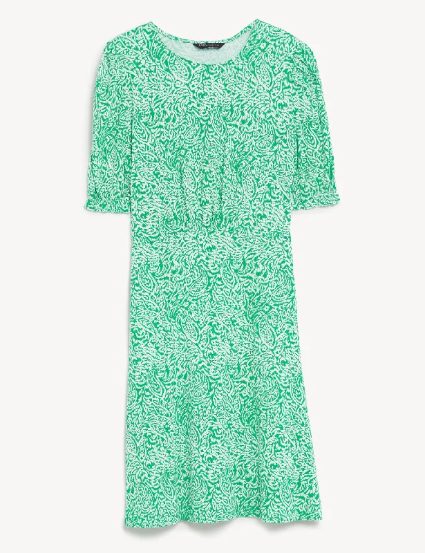 Jersey Printed Mini Skater Dress Tunics Polka dots