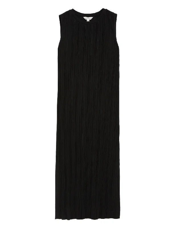 Jersey Plisse Midaxi Column Dress Tunics stripes playful