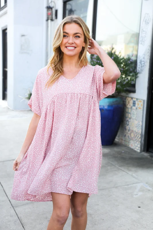 Mauve & Ivory Animal Dress Tunics Print Colorful