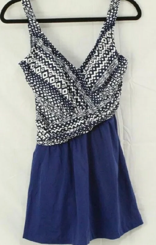 Blue metric wrap Empire swimsuit  Dress Vibrant Bikini Design