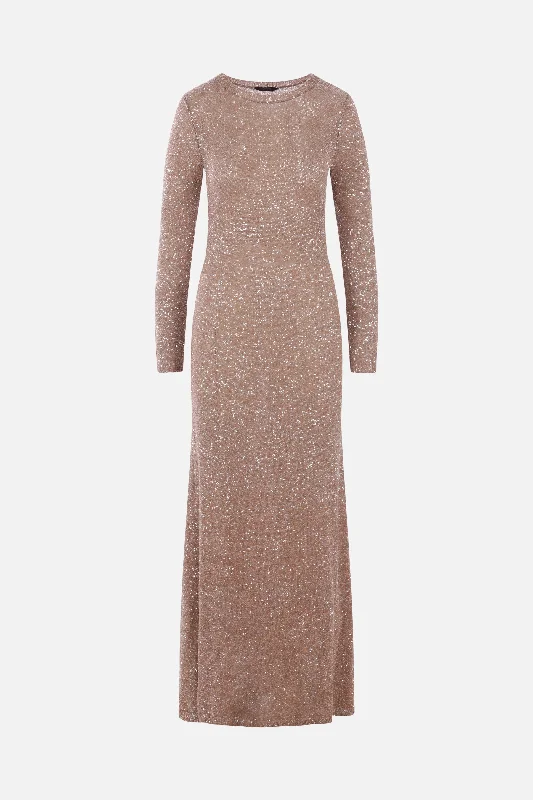 sequinned knit long dress Tunics Top rated