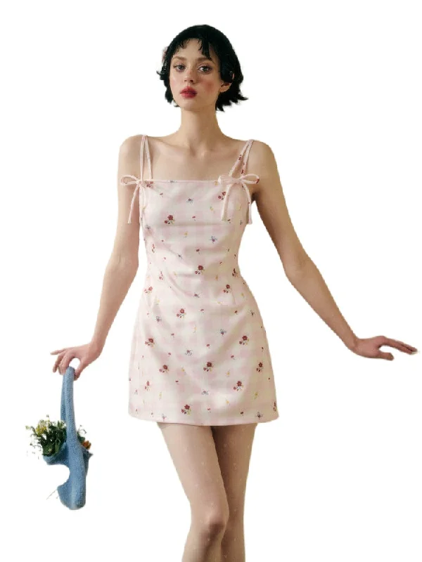 Strappy Floral Print Dress Tunics Trendy modern
