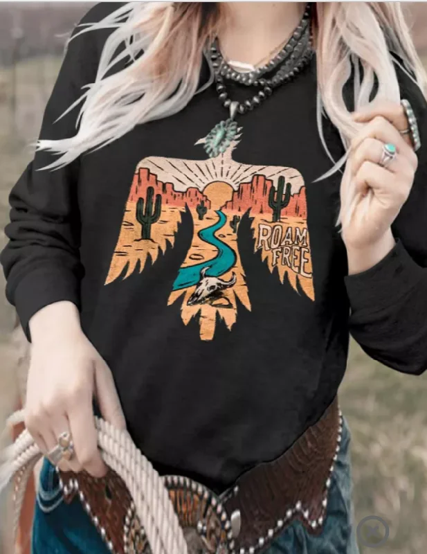 Thunderbird Sweatshirt Hoodie with Toggle Buttons Decorative Unique