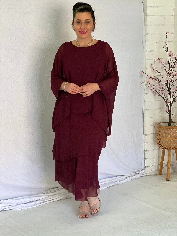 Xander Burgundy Evening Skirt pencil skirt chic