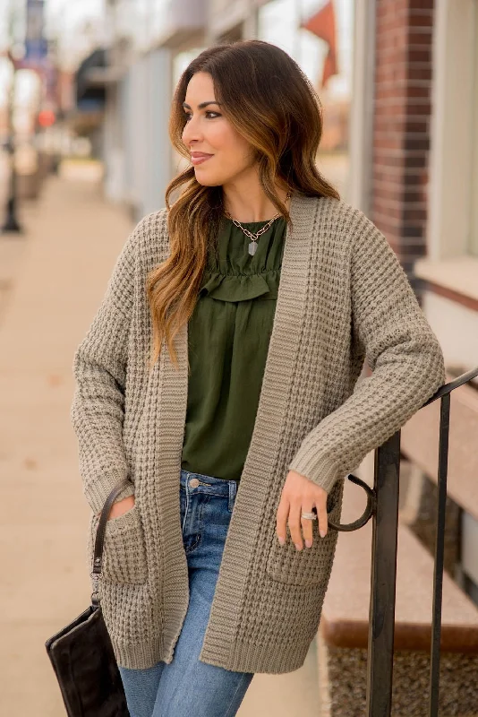 Chunky Waffle Cardigan Terry Terry Cloth Terry Knit