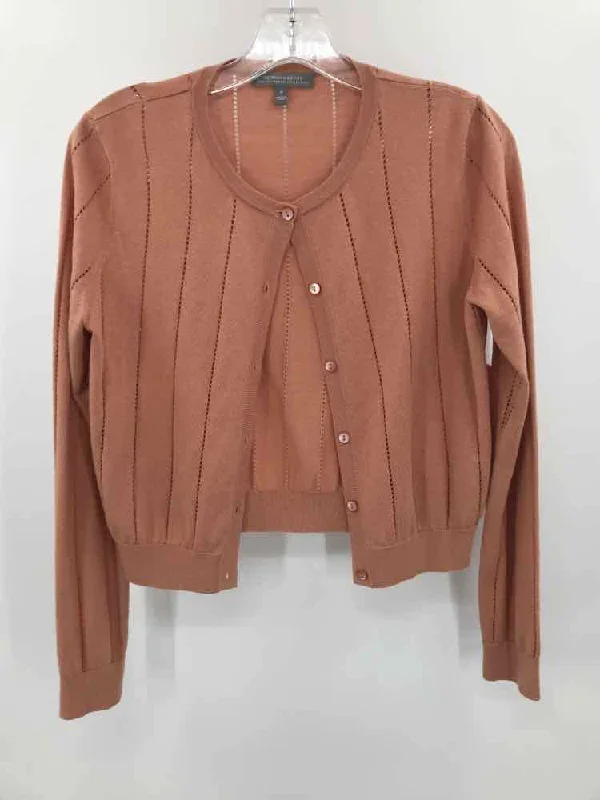 Pre-Owned Neiman Marcus Tan Size Small Cardigan Open Front Closed Front Wrap Front
