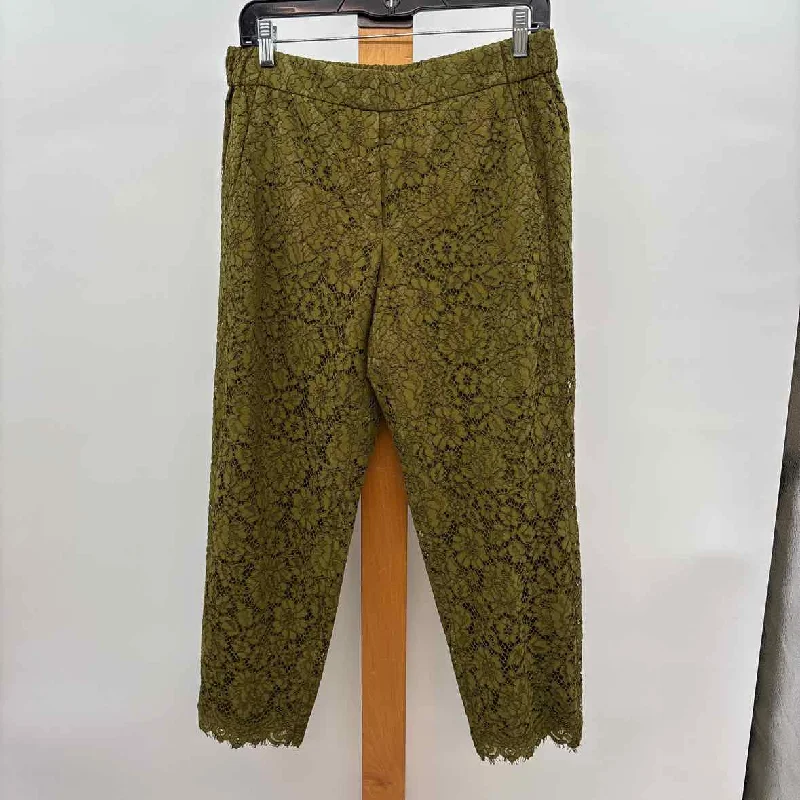 J Crew Women's Size 6 Olive Lace Pants High-Waist Yoga Pants