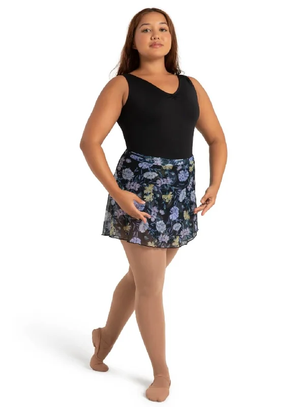 Le Jardin Printed Mesh Wrap Skirt velvet skirt luxurious