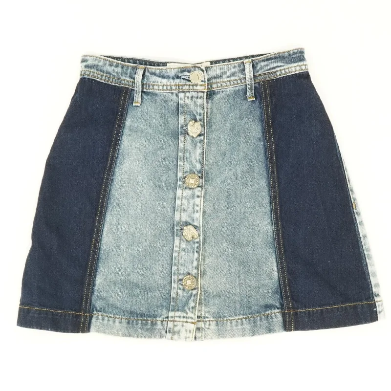 Blue Color Block Mini Skirt summer skirt style